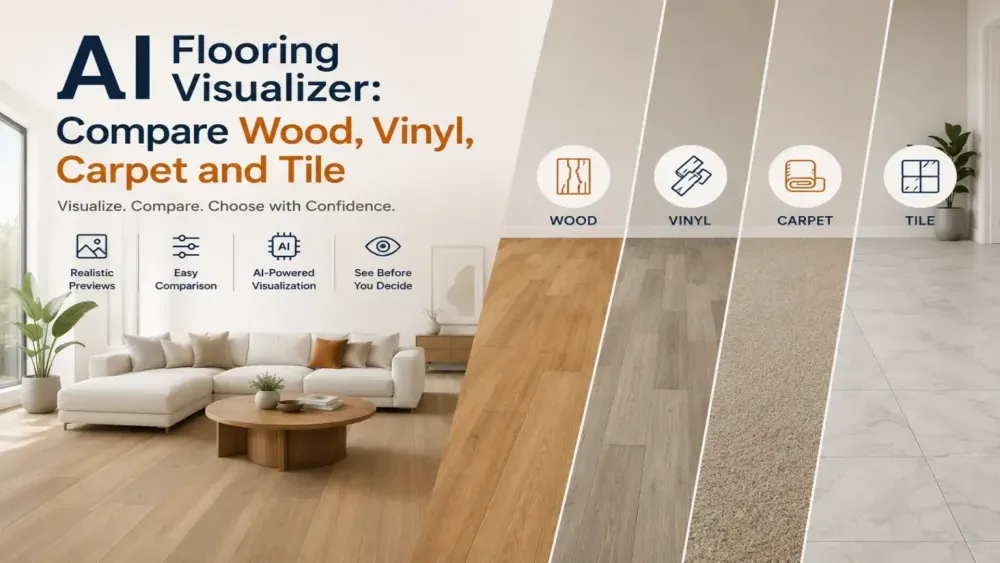 Ai Flooring Visualizer: Jämför trä, vinyl, matta och kakel